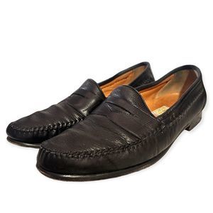 Mens Daniele Lepori black leather Moccasin loafers|Size 12M